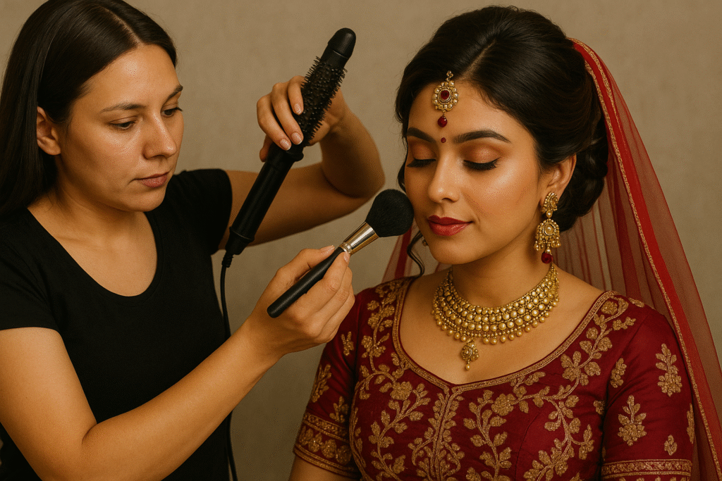 bridal makeup and hair styling