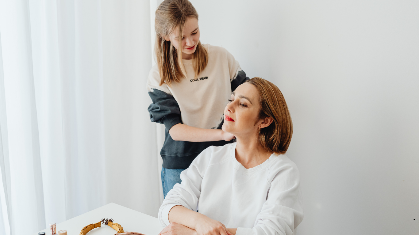 Party makeup artist creating glam look for evening event