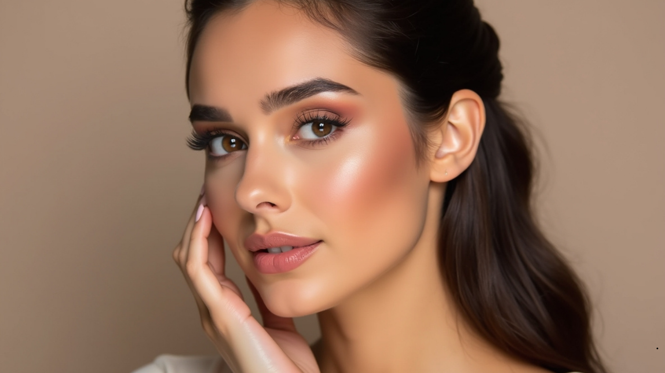 Party-ready makeup with shimmer eyeshadow