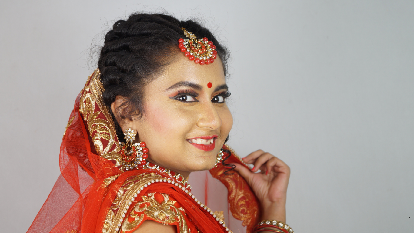 South Indian bridal makeup look by professional artist